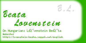 beata lovenstein business card